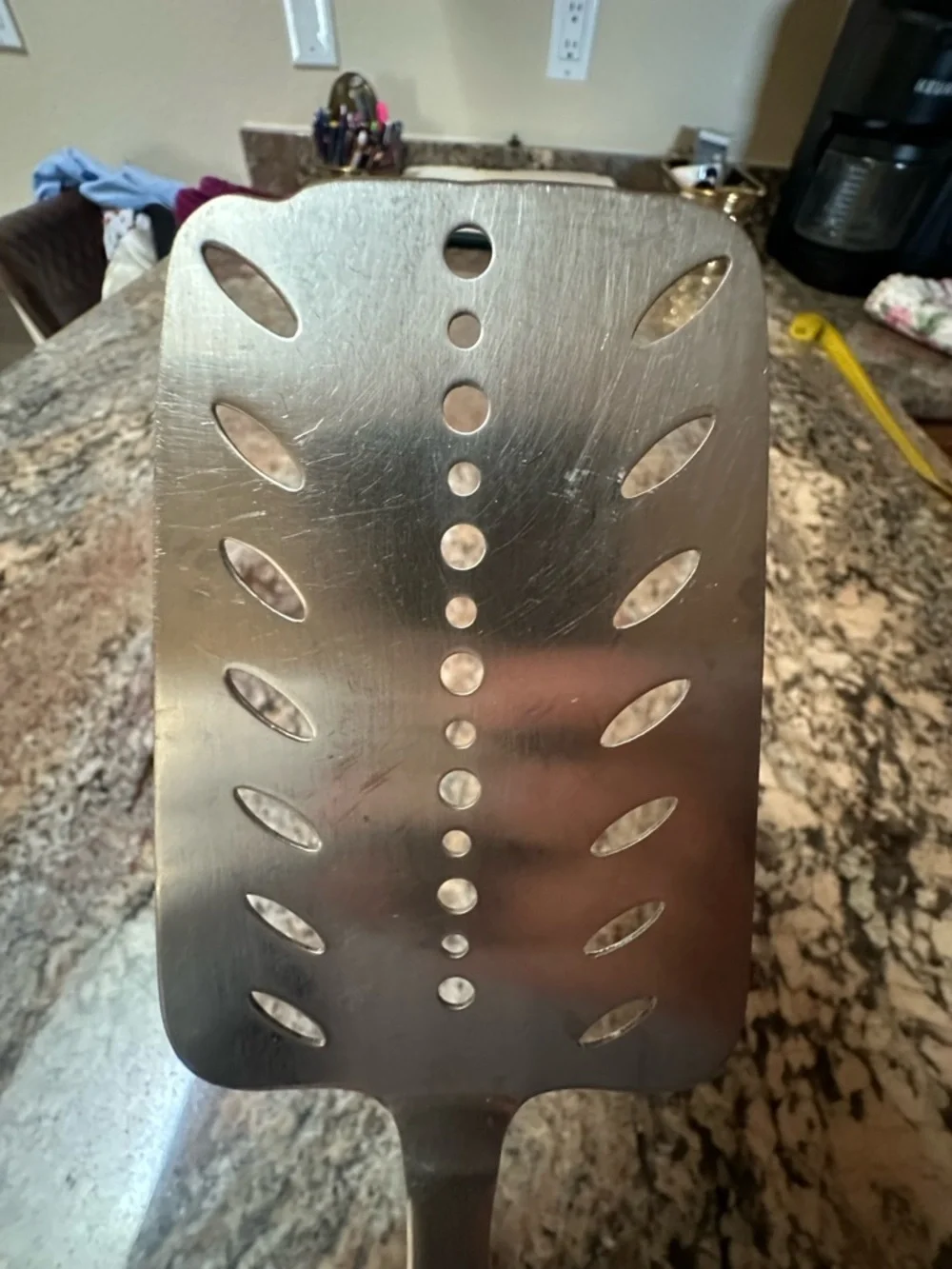 Stainless Steel Slotted Turner Spatula - Silver